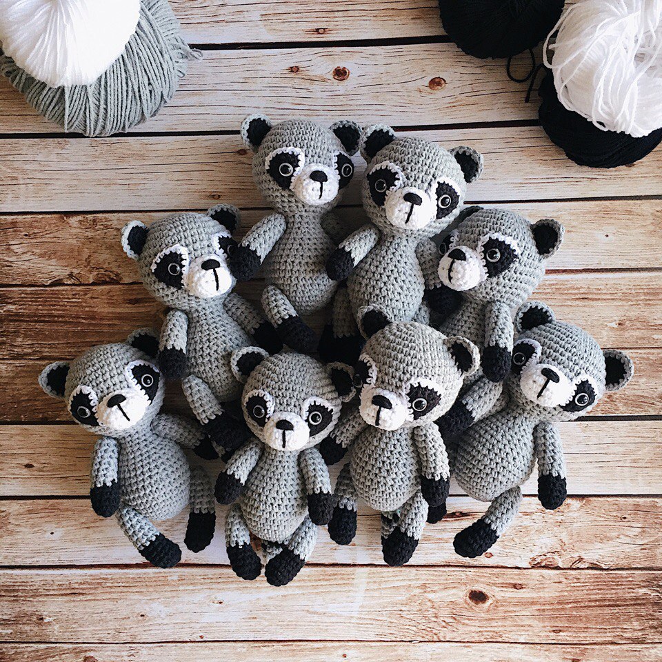 Енот амигуруми схема